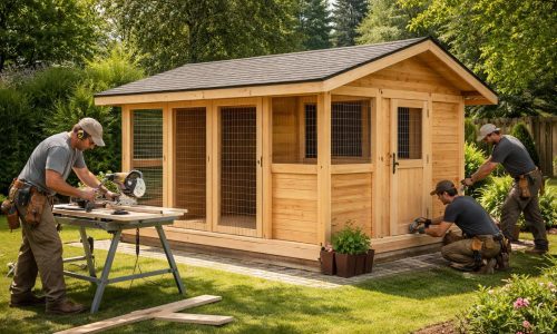 aménagez votre chenil avec des artisans menuisiers spécialisés dans les structures en bois pour un espace durable, esthétique et adapté aux besoins de vos animaux.