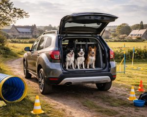 découvrez comment le dacia duster est le véhicule idéal pour transporter vos chiens de l'élevage canin en bretagne lors de concours d'agility sportive, alliant confort et praticité.