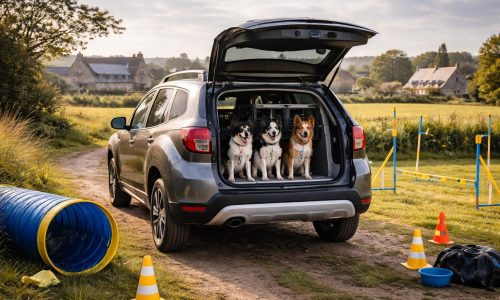 découvrez comment le dacia duster est le véhicule idéal pour transporter vos chiens de l'élevage canin en bretagne lors de concours d'agility sportive, alliant confort et praticité.