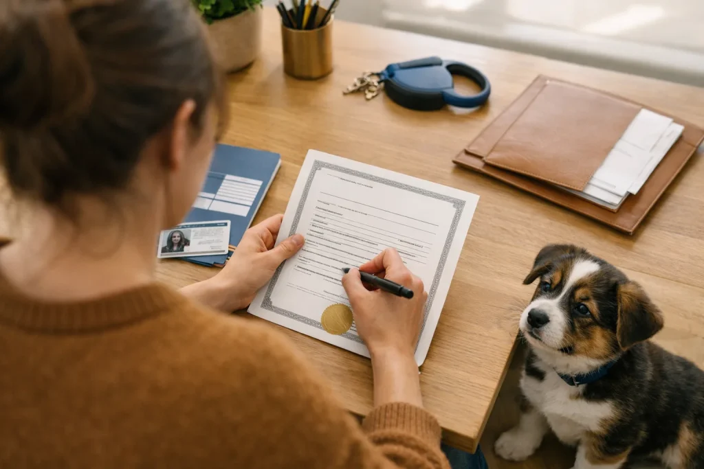 Un chiot s&rsquo;accueille avec un certificat : ce que la loi de 2021 exige